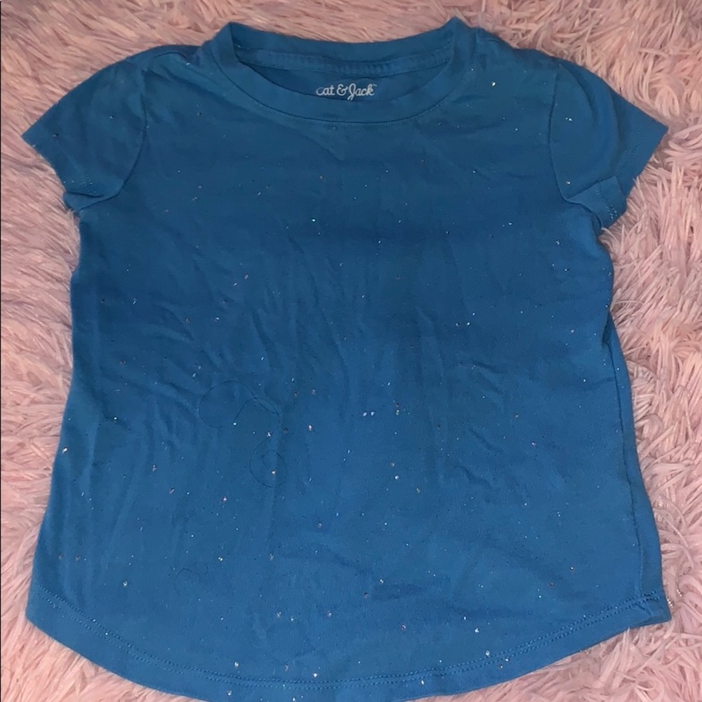 Cat & Jack blue glitter tshirt